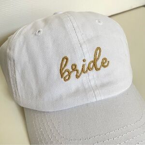 Bride baseball cap - White and Gold